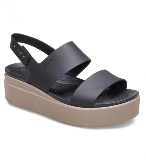 206453-07H BROOKLYN LOW WEDGE Womens Sandals Black/Mushroom