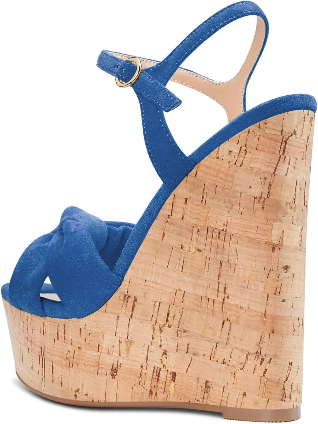 Aachcol Women Cork Wedge Sandals Platform High Heel Peep Open Toe Ankle Strap Slingback Clear Dress Shoes Classic Cute