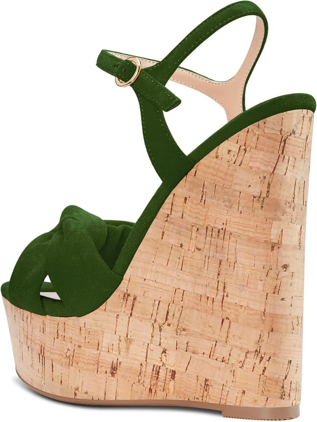 Aachcol Women Cork Wedge Sandals Platform High Heel Peep Open Toe Ankle Strap Slingback Clear Dress Shoes Classic Cute