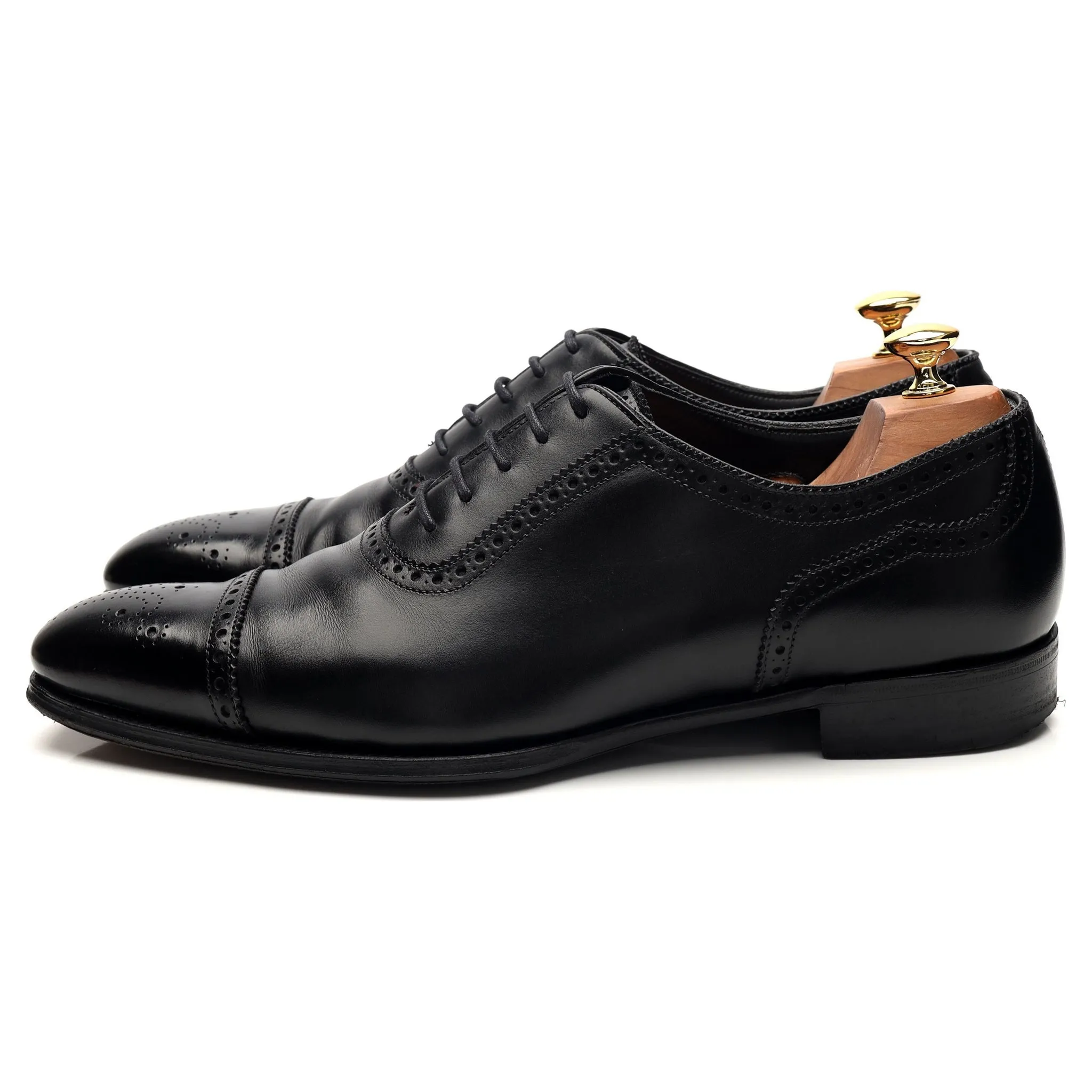 'Adam' Black Leather Oxford Brogue UK 10 E