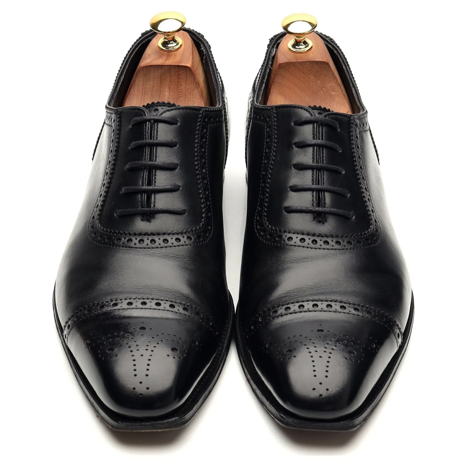 'Adam' Black Leather Oxford Brogue UK 10 E