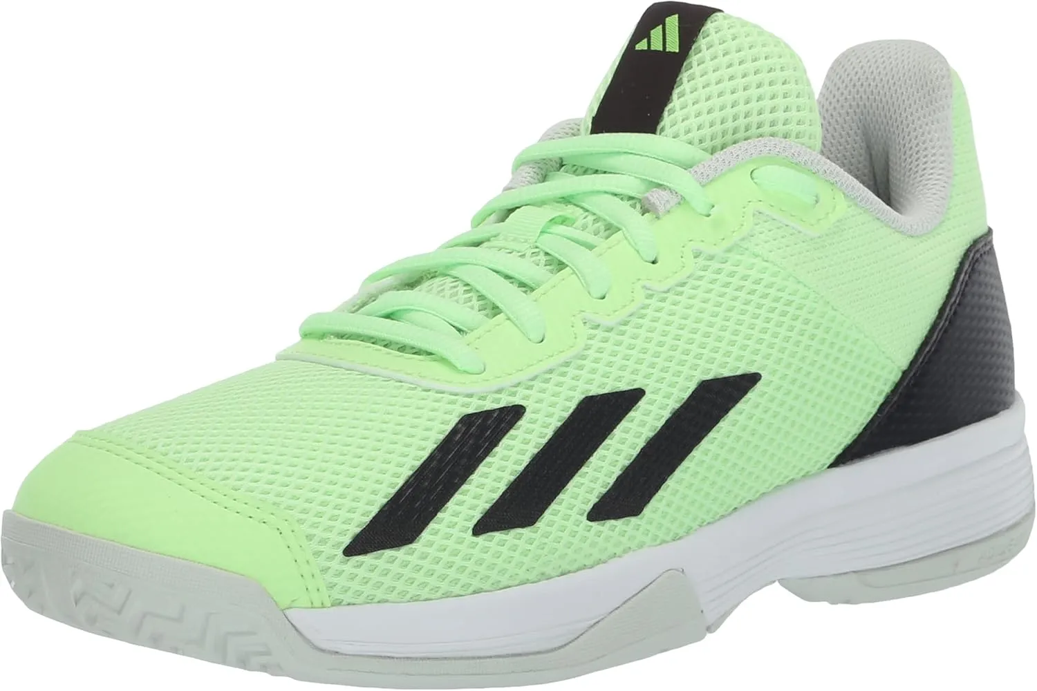 adidas Court Flash Sneaker, Green Spark/Aurora Black/Lucid Lemon, 4 US Unisex Big Kid