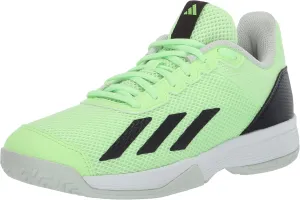 adidas Court Flash Sneaker, Green Spark/Aurora Black/Lucid Lemon, 4 US Unisex Big Kid