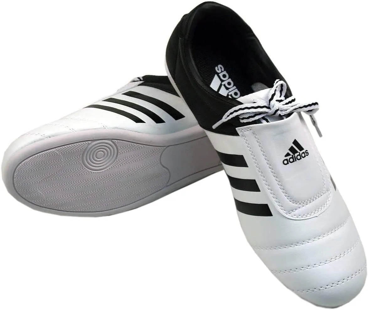 adidas® Kick Shoes Martial Arts Sneaker White with Black Stripes (5)