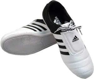 adidas® Kick Shoes Martial Arts Sneaker White with Black Stripes (5)