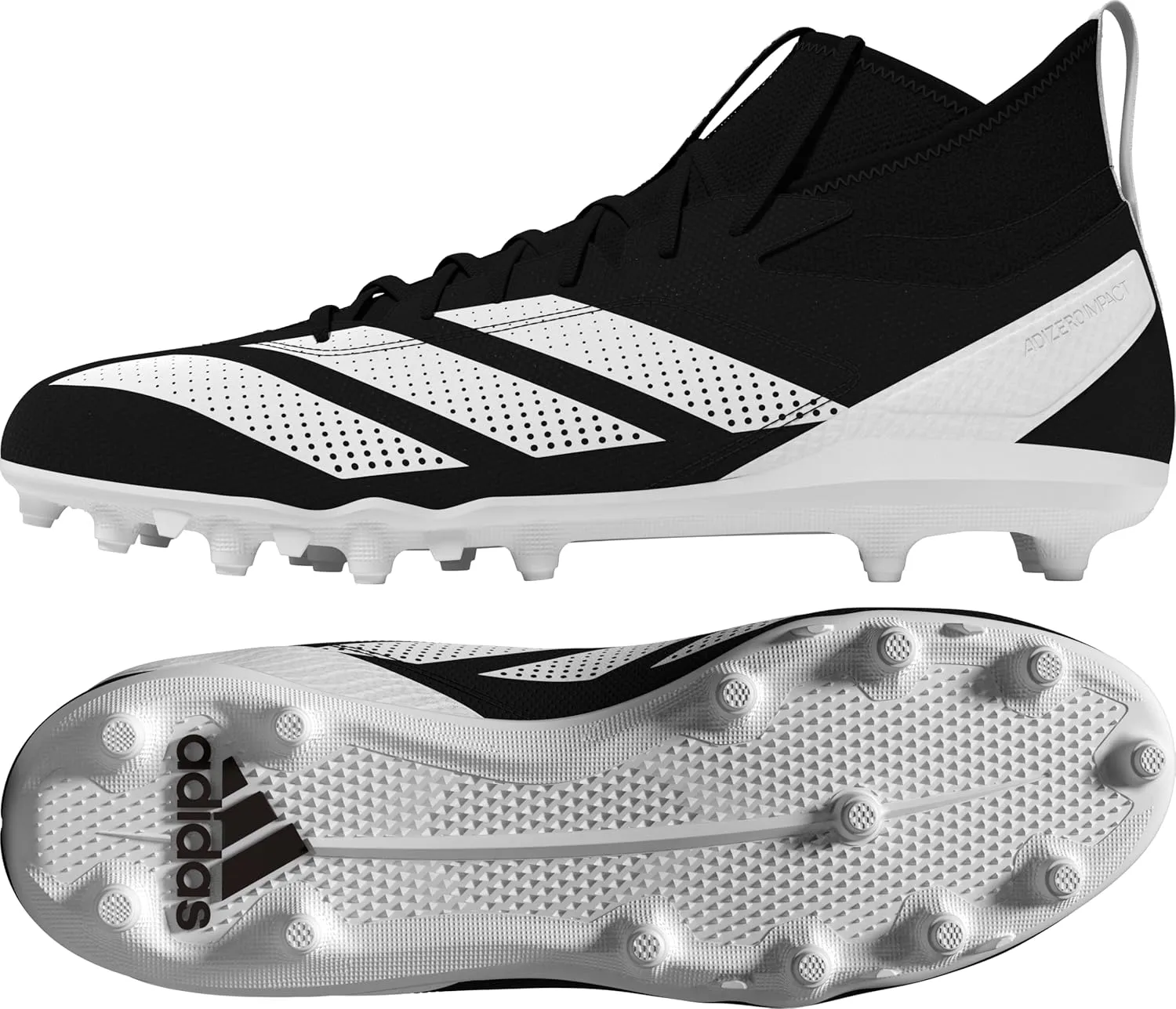 adidas Men's Adizero Impact.2 American Football Sneaker, Black/White/Black, 11