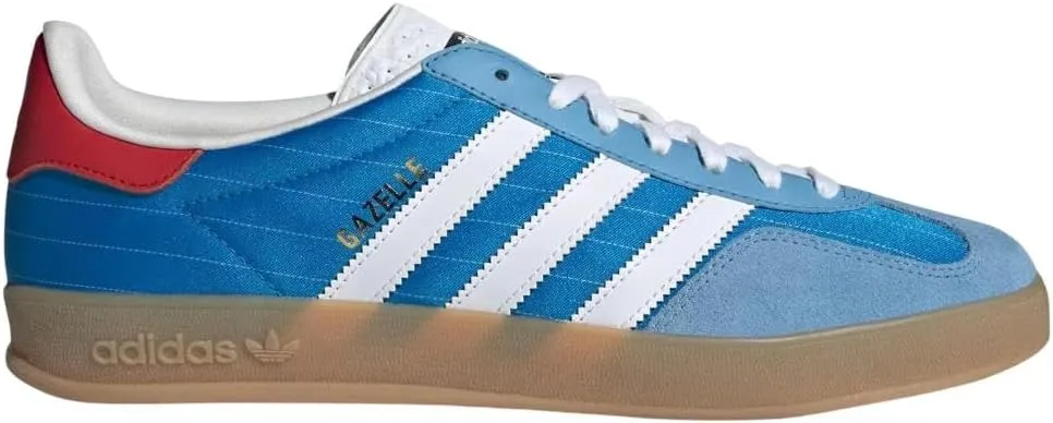 adidas Men's Gazelle Indoor Sneaker, Bright Blue/Cloud White/Gum, Size 8