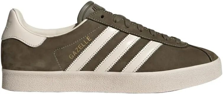adidas Men's Gazelle Sneaker, Olive Strata/Chalk White/Wonder White, Size 8