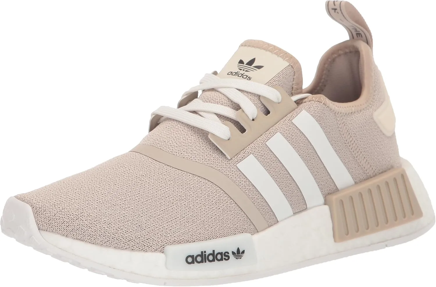 adidas Originals NMD_R1 Sneaker, Wonder Beige/White/Wonder White, 12 US Unisex Little Kid
