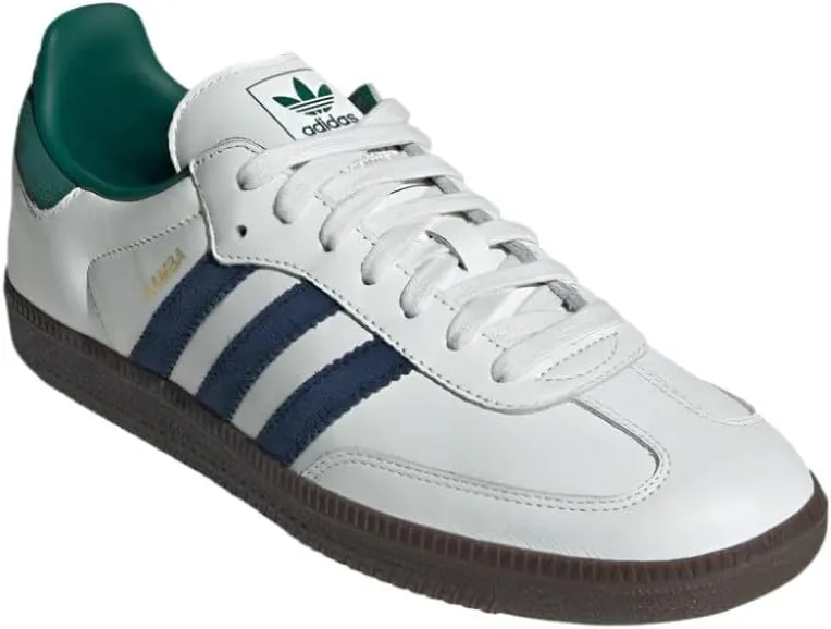adidas Samba OG Men's Sneaker, Core Black/Cloud White/Collegiate Green, Size 12
