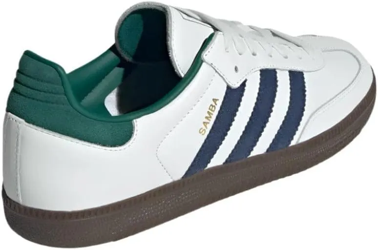 adidas Samba OG Men's Sneaker, Core Black/Cloud White/Collegiate Green, Size 12