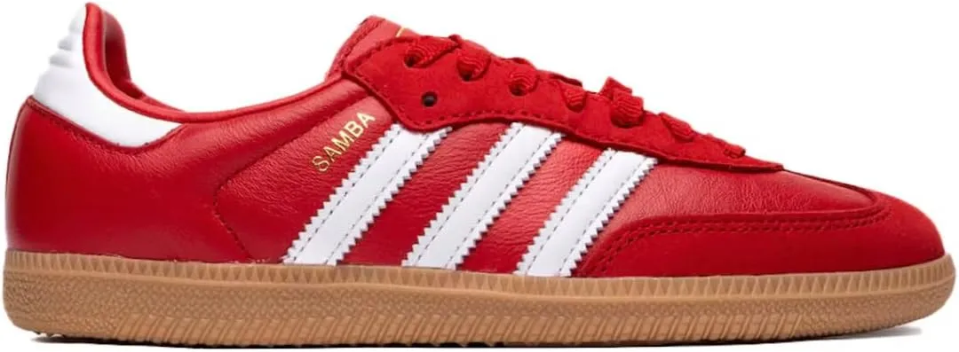 Adidas Samba OG Womens Sneaker (White Scarlet Red, 6)