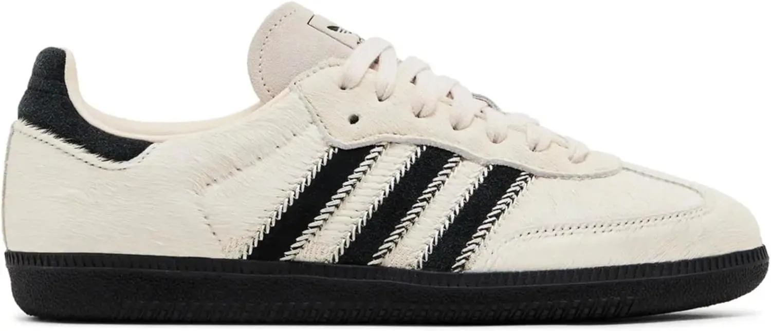 Adidas Samba OG Womens Sneaker (Wonder White Black Pony, 7.5)
