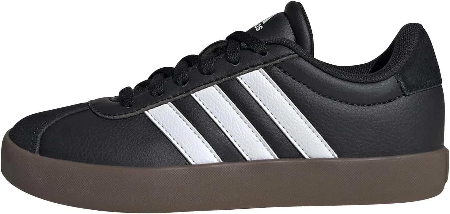 adidas VL Court 3.0 Skateboarding Sneaker for Unisex-Kids, Black, 21.5 cm
