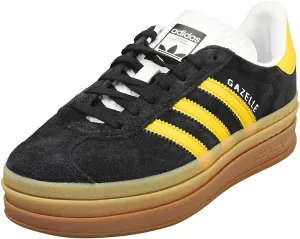 adidas Women's Gazelle Bold Shoes Sneaker, Core Black/Bold Gold/Cloud White, Size 8
