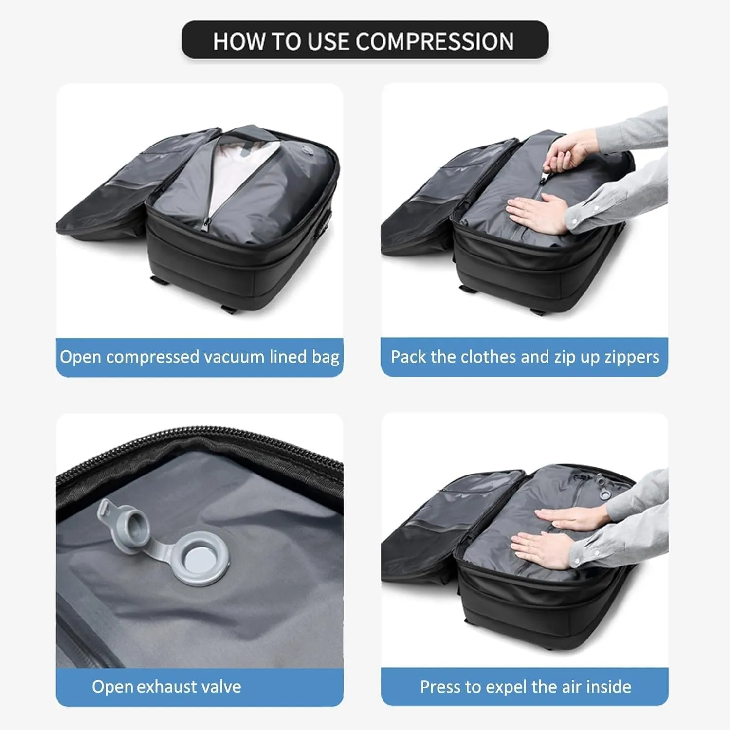 Aeropack Backpack, Aeropack Vacuum Compression Backpack, 2025 60l Expandable Backpack with Vacuum Compression (Blue 2.0, Bag)