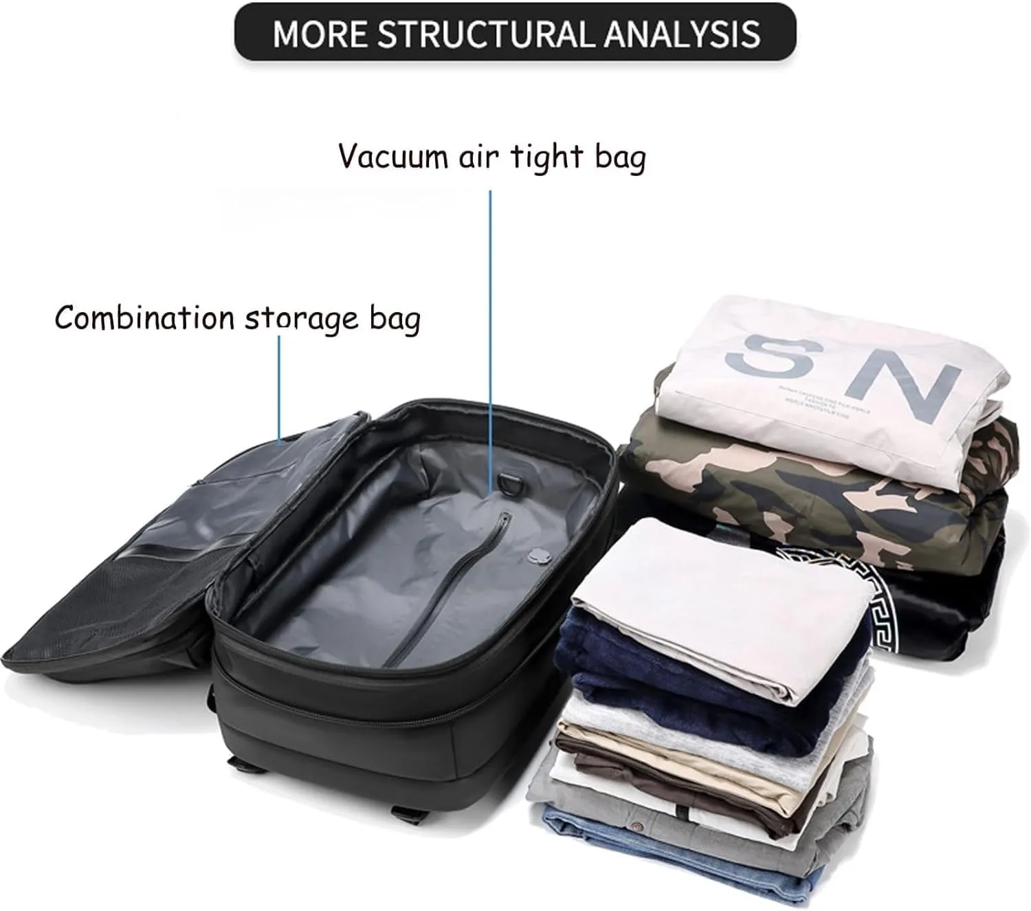 Aeropack Backpack, Aeropack Vacuum Compression Backpack, 2025 60l Expandable Backpack with Vacuum Compression (Blue 2.0, Bag)