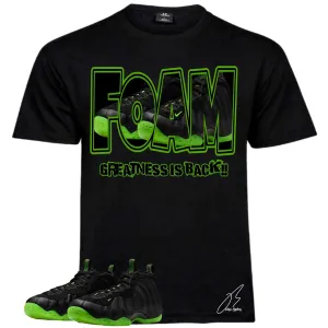 Air Foamposite Black Volt/Green Matching Shirt, Unisex Sneaker Graphic Tee, Best Gift, Birthday, Gift For Him, Holiday Gift, Foams (Black, 3XL)