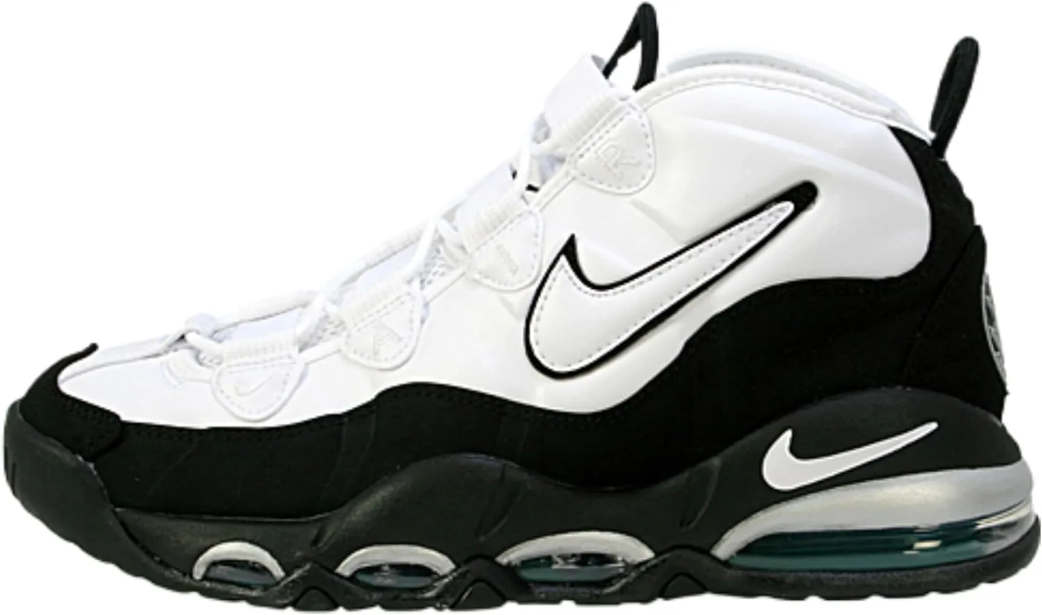 Air Max Uptempo Mens Basketball Shoes (White/Black/Mystic Teal) (311090-100, Black/Blue/White) Size 14