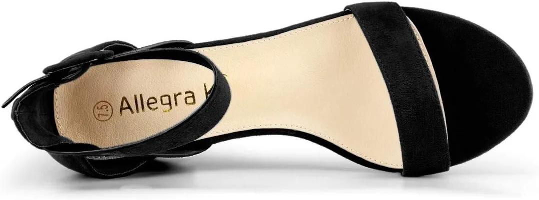 Allegra K Women's Ankle Strap Block Low Heel Sandal
