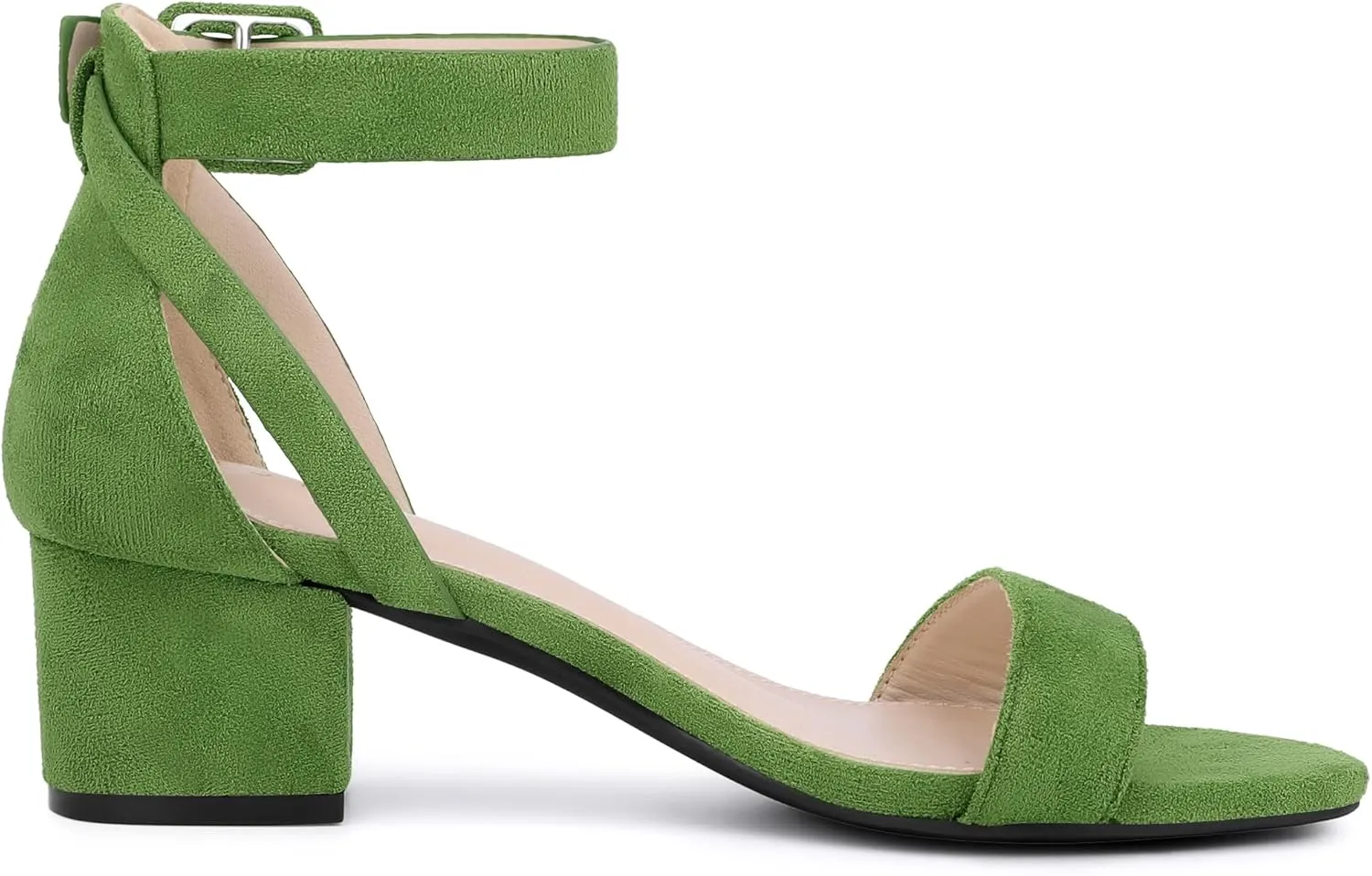 Allegra K Women's Ankle Strap Block Low Heel Sandal