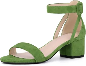Allegra K Women's Ankle Strap Block Low Heel Sandal