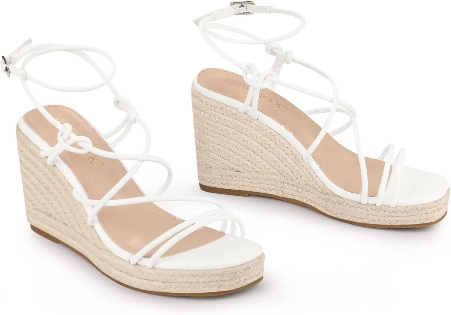 Allegra K Women's Platform Espadrille Wedge Heel Slingback Strappy Sandals