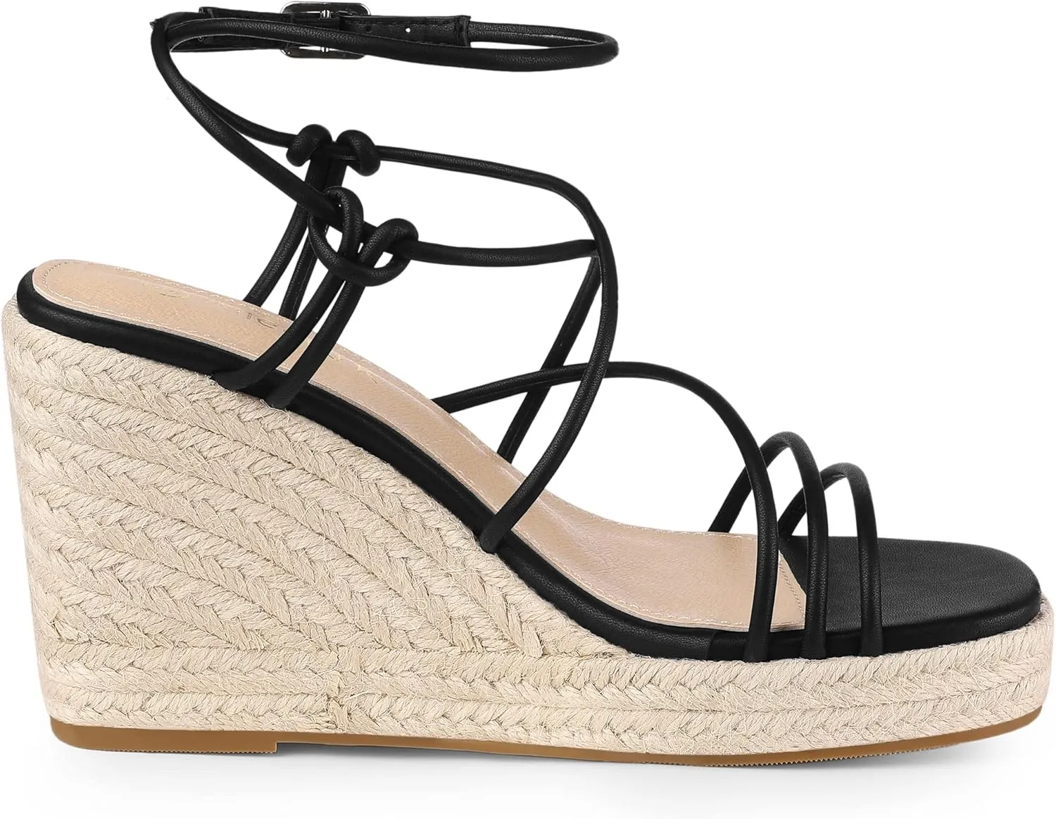 Allegra K Women's Platform Espadrille Wedge Heel Slingback Strappy Sandals