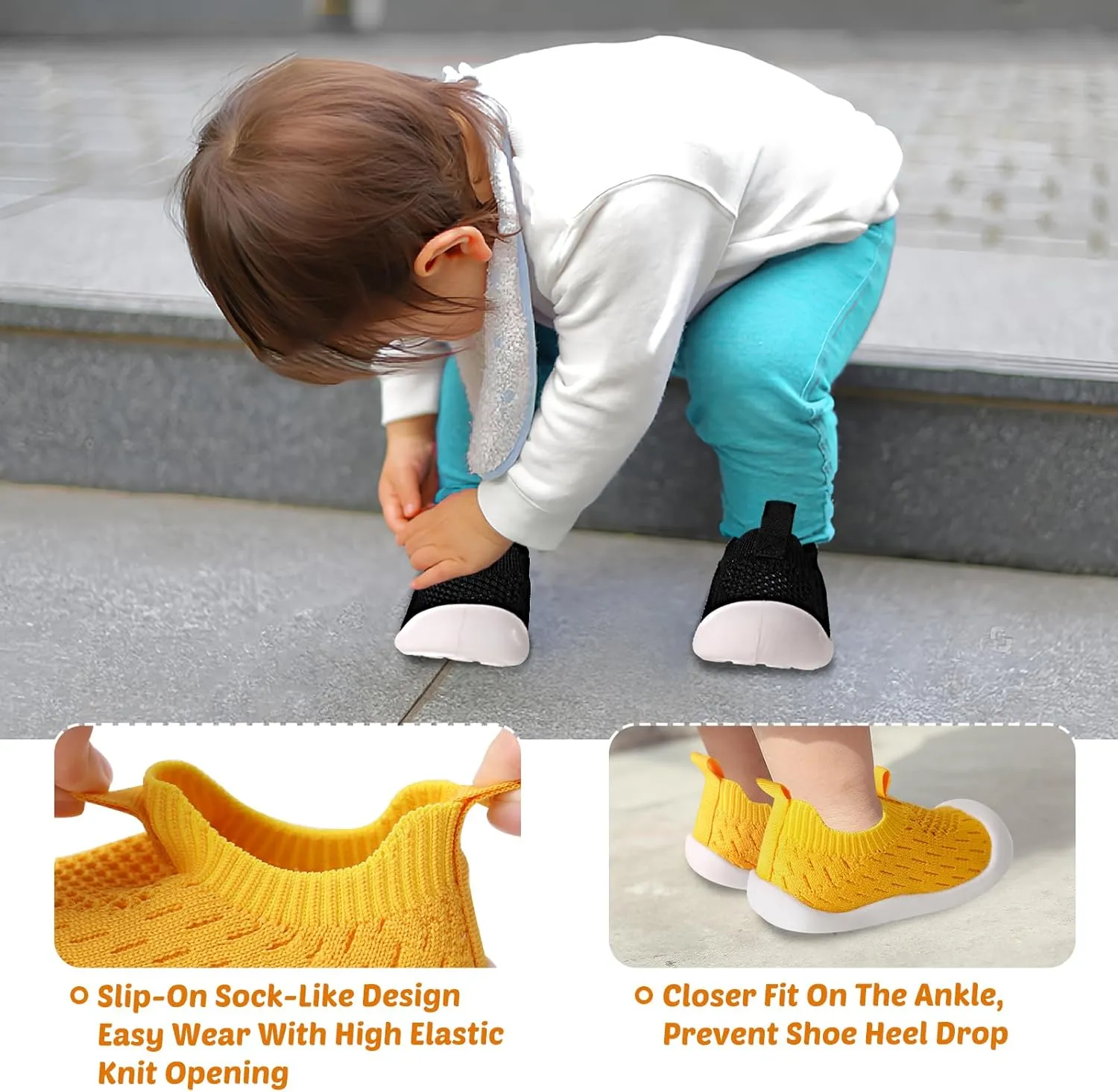 Baby Walking Shoes Toddler Girl Boy Soft Sole Breathable Cotton Canvas Shoes Infant Lightweight Non-Slip Safer Slip-on First Walkers Shoes Casual Tennis Wide Sneakers Rubber Soles Running Outdoor