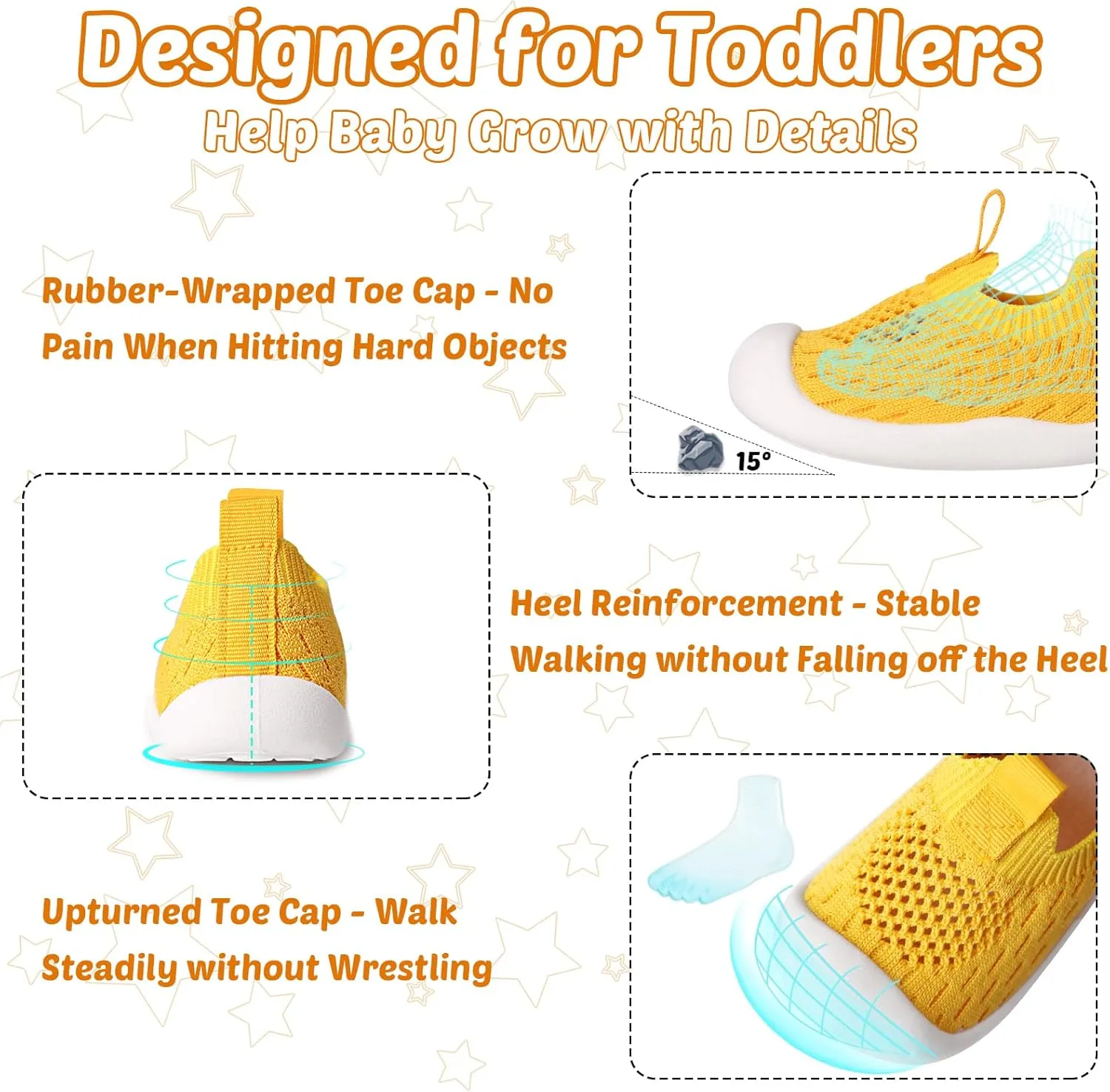 Baby Walking Shoes Toddler Girl Boy Soft Sole Breathable Cotton Canvas Shoes Infant Lightweight Non-Slip Safer Slip-on First Walkers Shoes Casual Tennis Wide Sneakers Rubber Soles Running Outdoor