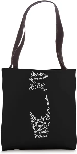 Ballet Pointe Shoe Word Cloud - Ballet Dancer - Ballet Art Tote Bag