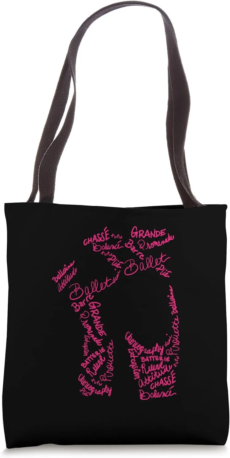 Ballet Pointe Shoe Word Cloud - Ballet Dancer - Ballet Art Tote Bag