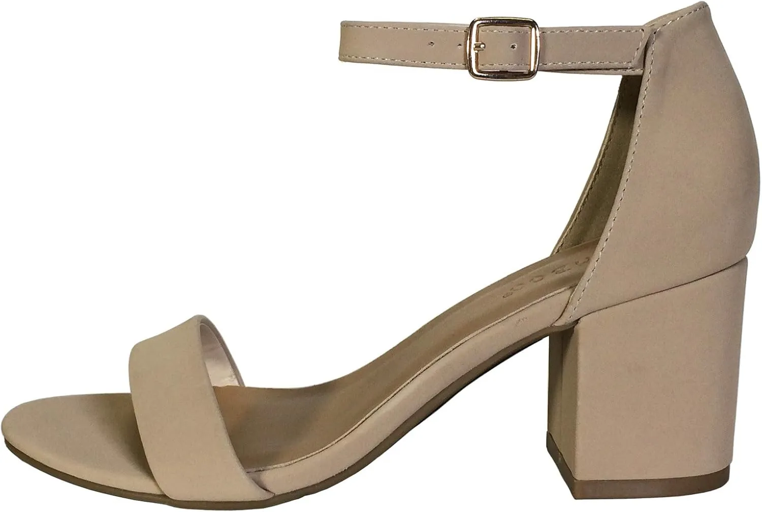 BAMBOO Women's Block Heel Sandal with Ankle Strap