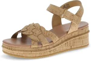 BareTraps Womens Lena Adjusable Wedge Slingback Sandals Tan 8.5 Medium (B,M)