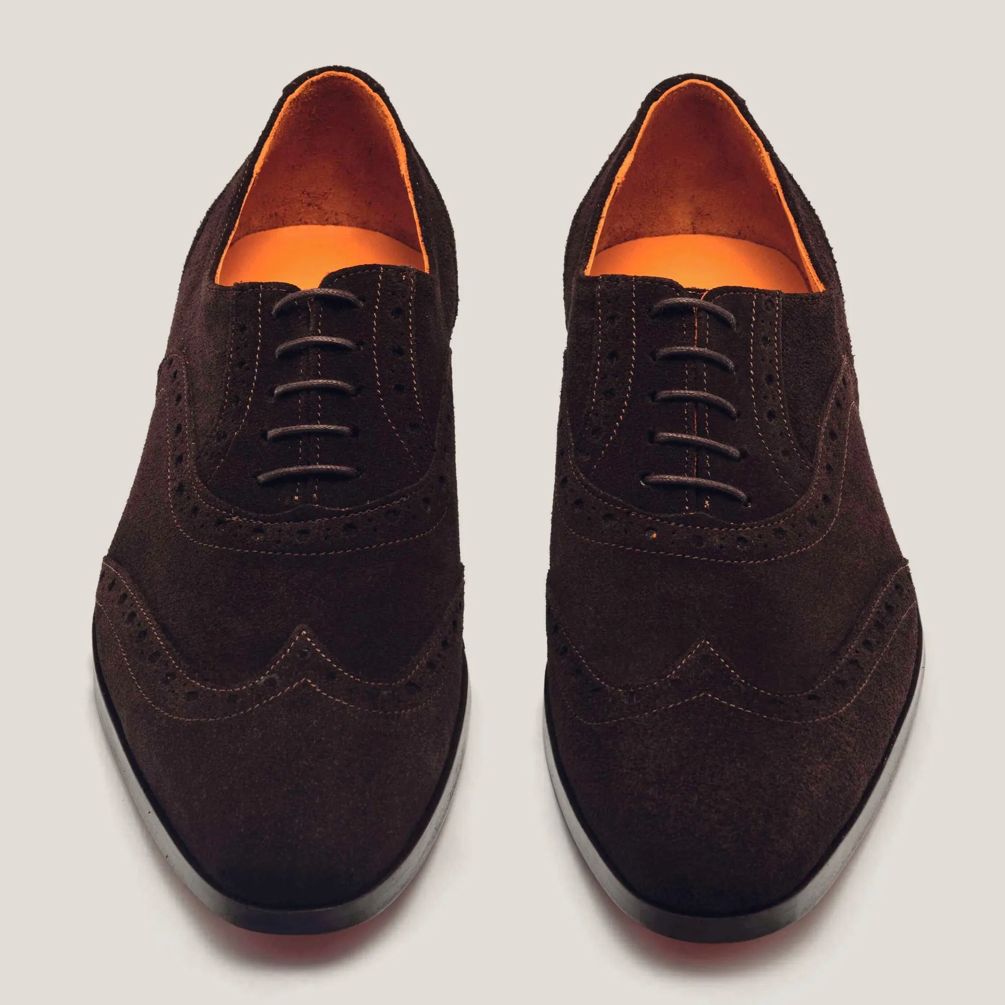 Basel - Dark Brown Suede - Brogue Shoes