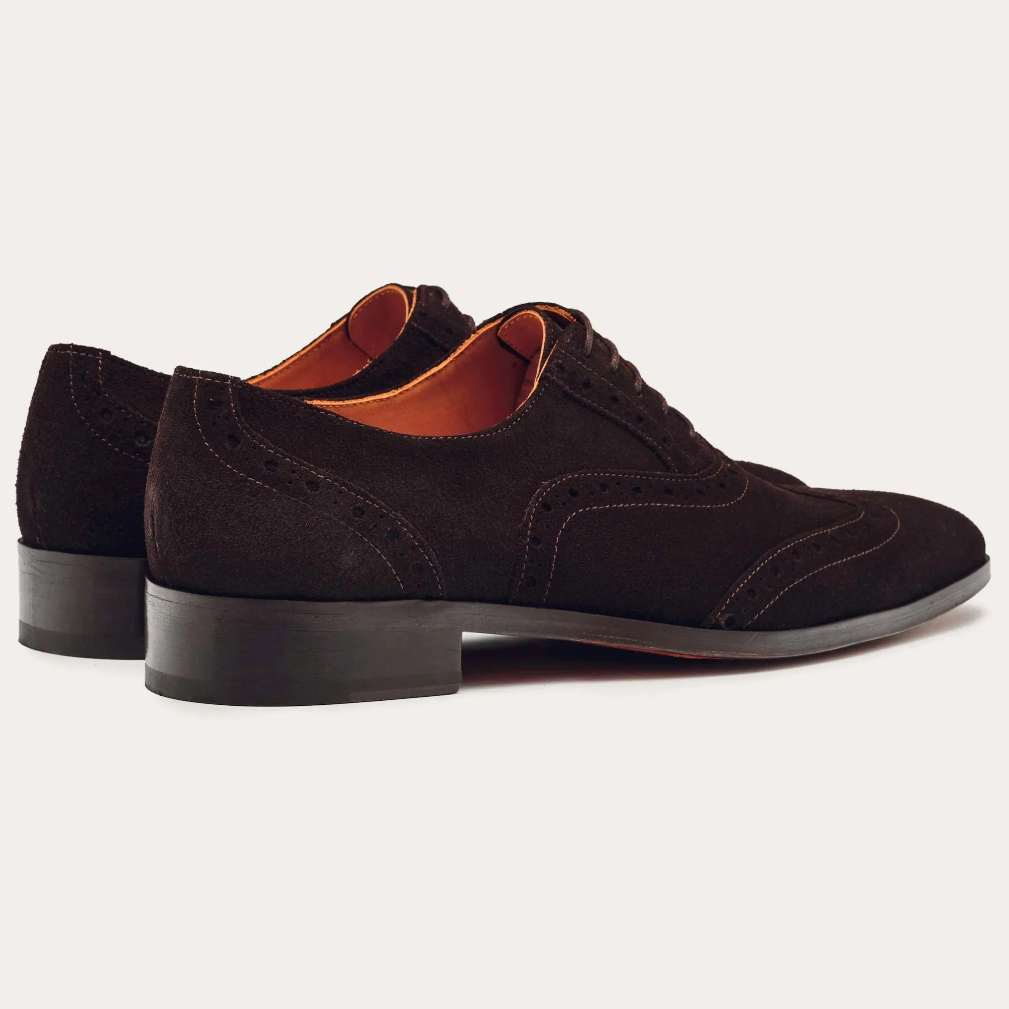 Basel - Dark Brown Suede - Brogue Shoes