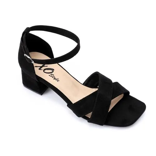 Black Suede Criss Cross Sandal