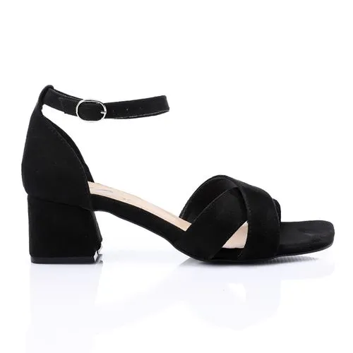 Black Suede Criss Cross Sandal