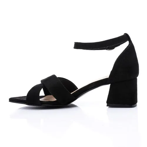 Black Suede Criss Cross Sandal