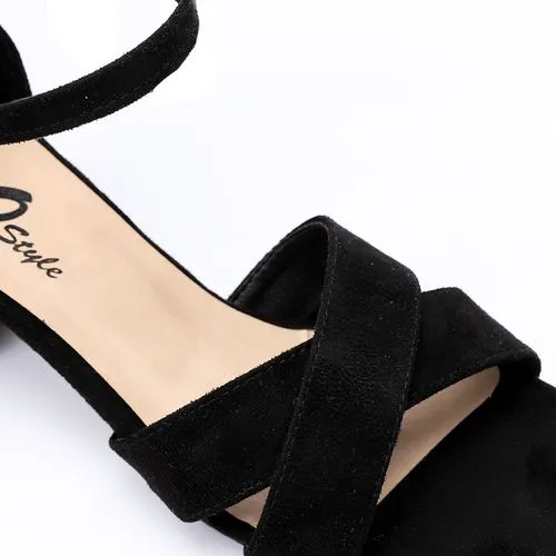 Black Suede Criss Cross Sandal
