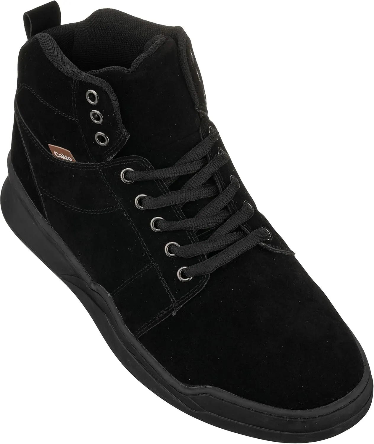 CALTO Men's Invisible Height Increasing Elevator Shoes - Black Athletic Ankle Top Sneaker Boots - 2.6 Inches Taller - H3124- Size 11 D(M) US