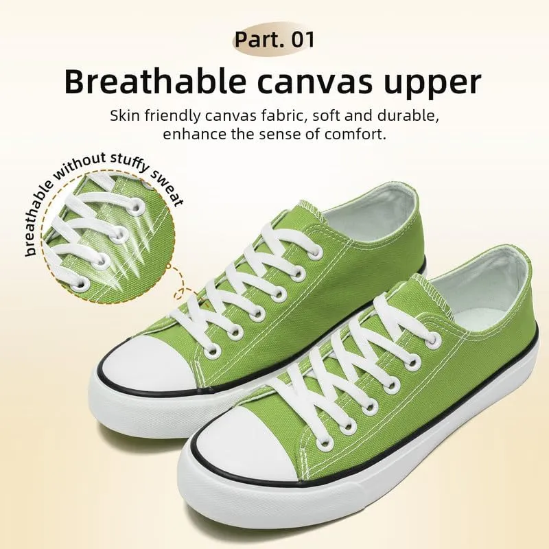Canvas Shoes for Women Men Low Top Lace Up Sneakers Canvas Fashion Sneakers Classic Casual Walking Shoes Comfortable Breathable