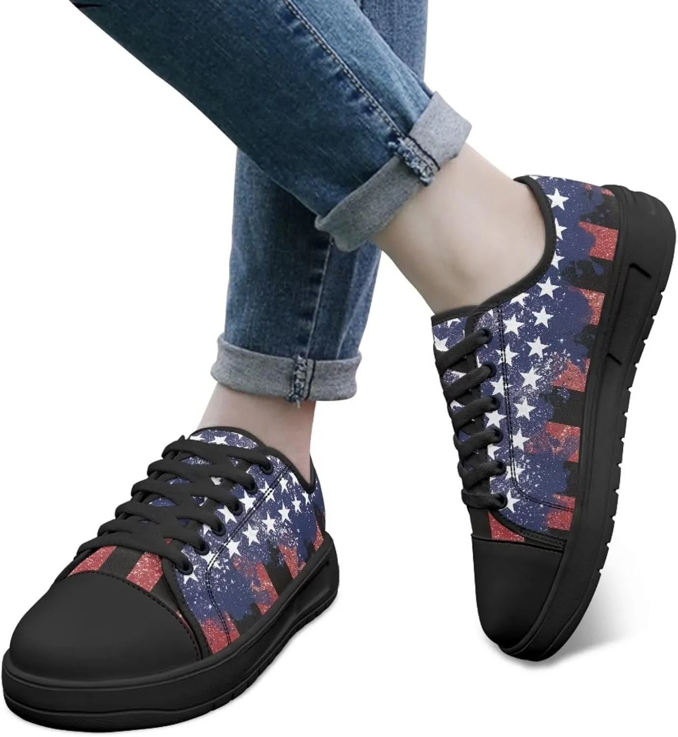Canvas Shoes for Women Platform Sneakers Slip on Lace-up Walking Flats Outdoor Lightweight Tennis Shoe