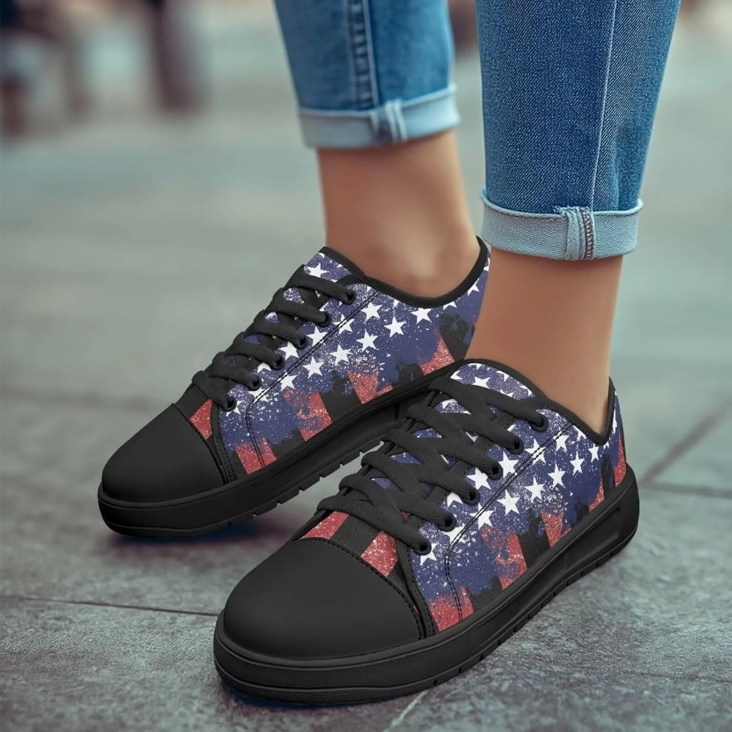 Canvas Shoes for Women Platform Sneakers Slip on Lace-up Walking Flats Outdoor Lightweight Tennis Shoe