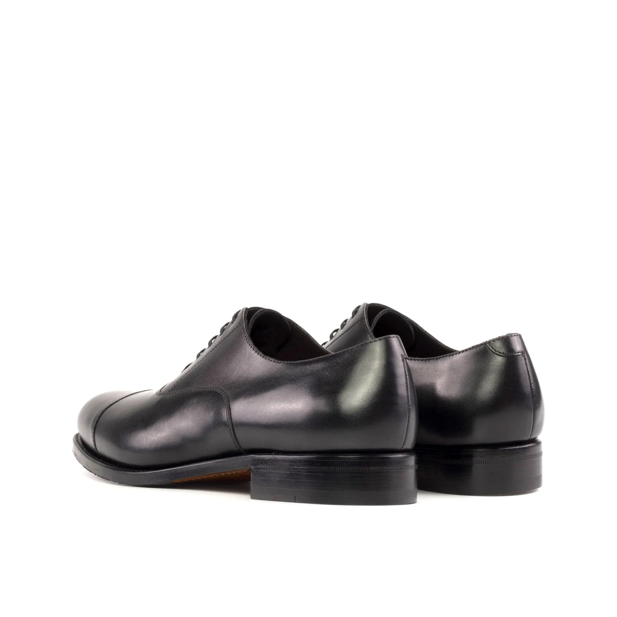 Cap Toe Oxford in Black Box Calf
