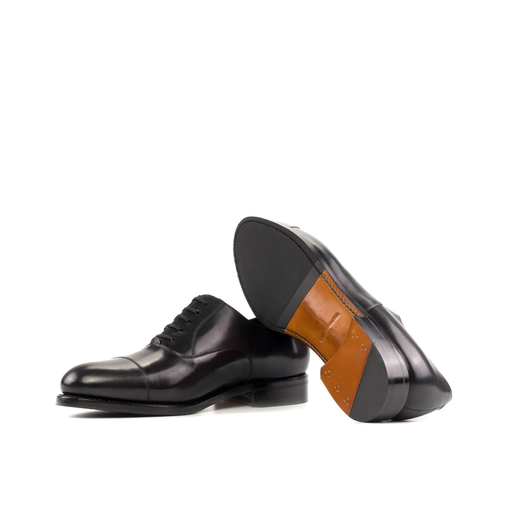 Cap Toe Oxford in Black Box Calf