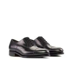 Cap Toe Oxford in Black Box Calf