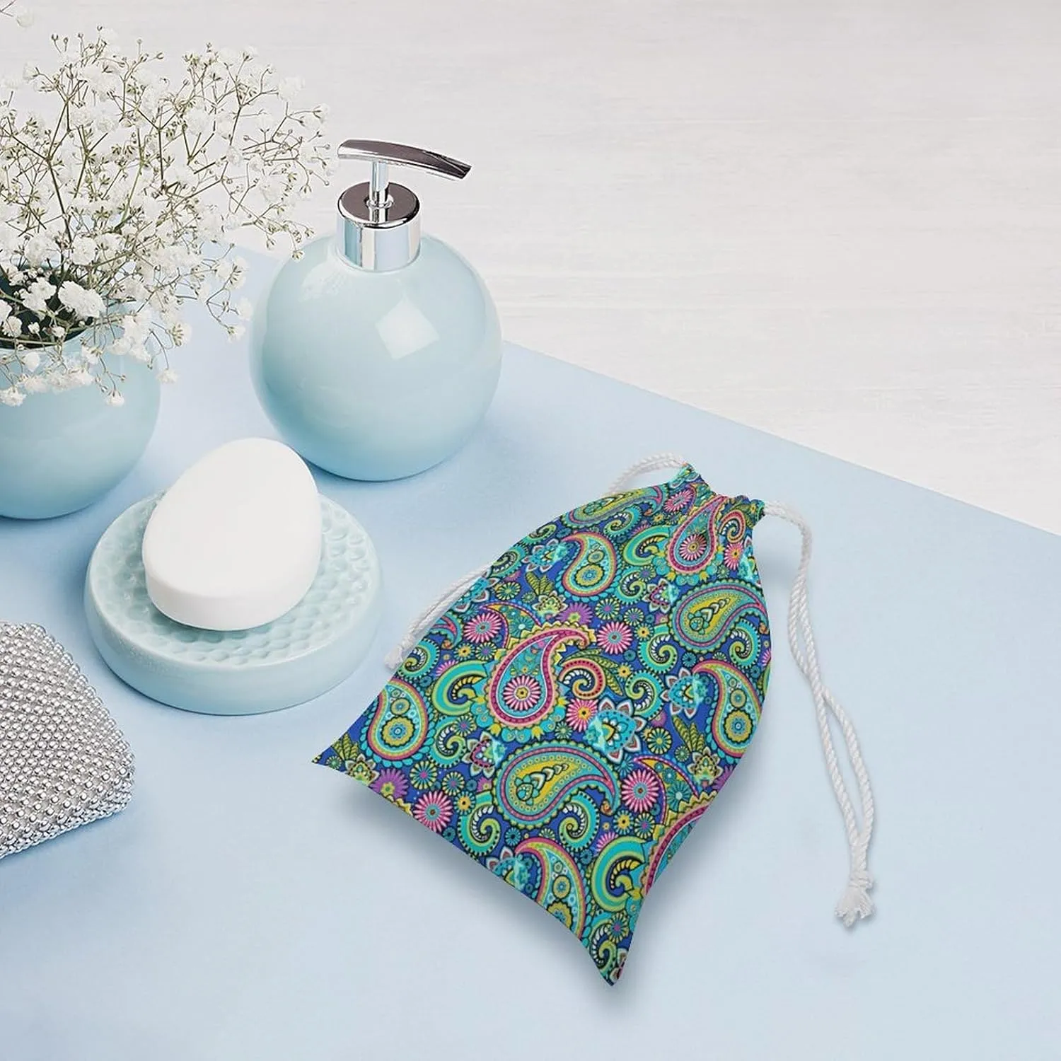 Cartoon Mushrooms Portable Large Capacity Canvas Drawstring Storage Bag