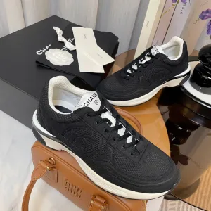 cc classic sneaker black fabric calfskin