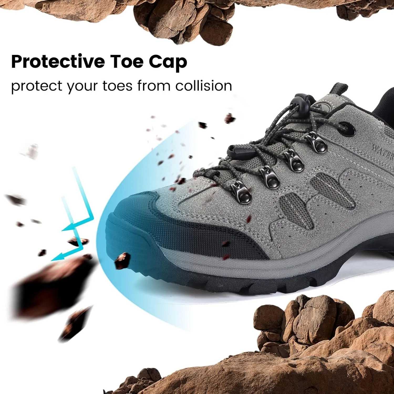 CC-Los Mens Waterproof Hiking Shoes Lightweight Breathable Walking Trekking Sneakers Size 7-13